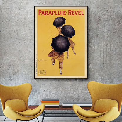 Wall Art 90cmx135cm Parapluie Revel Black Frame Canvas