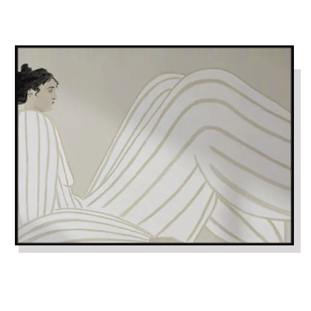 Wall Art 70cmx100cm Abstract Lady Black Frame Canvas