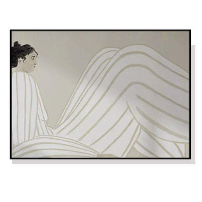 Wall Art 80cmx120cm Abstract Lady Black Frame Canvas