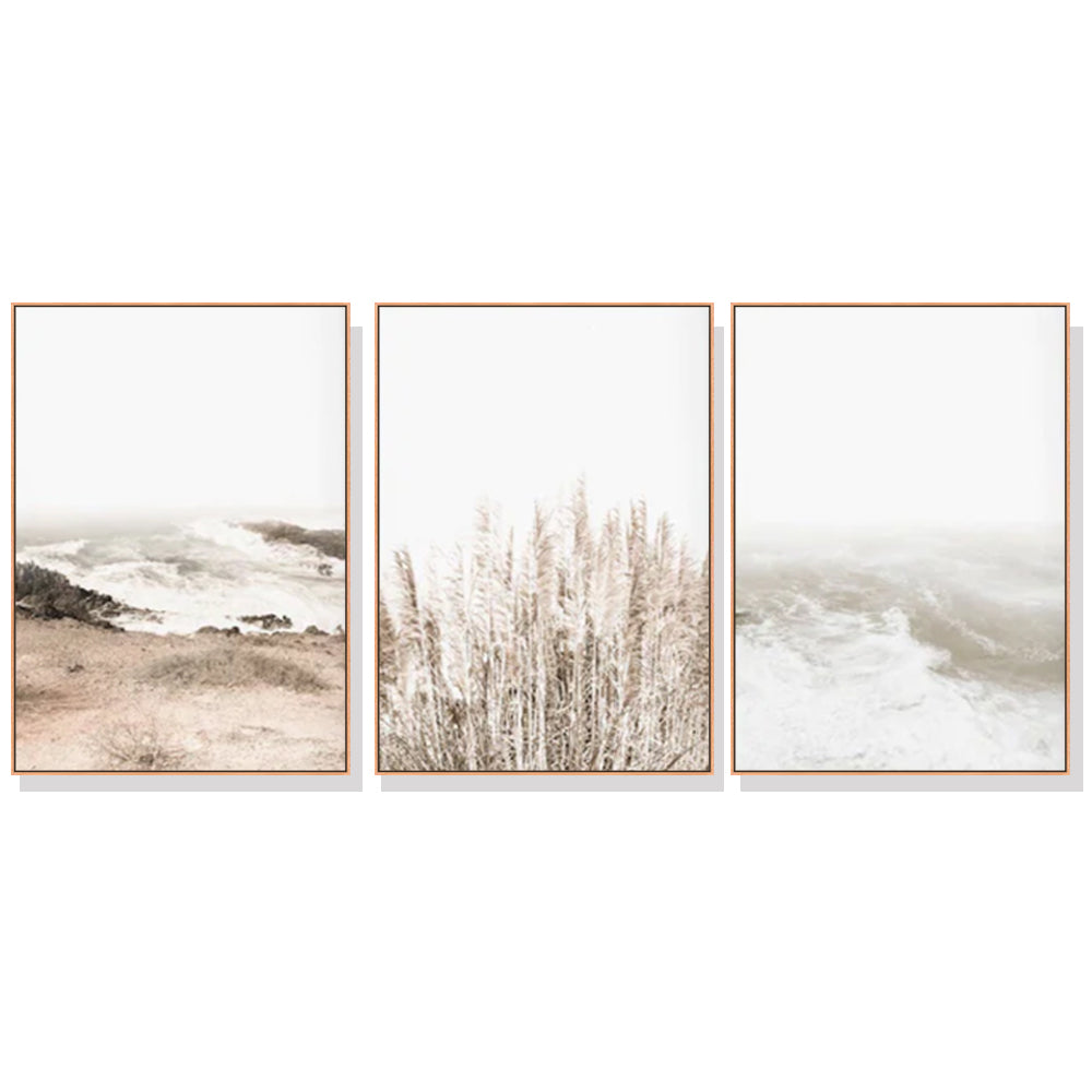 Wall Art 80cmx120cm Coastal Beach 3 Sets Wood Frame Canvas