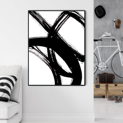 Wall Art 40cmx60cm Minimalist Black Artwork Black Frame Canvas