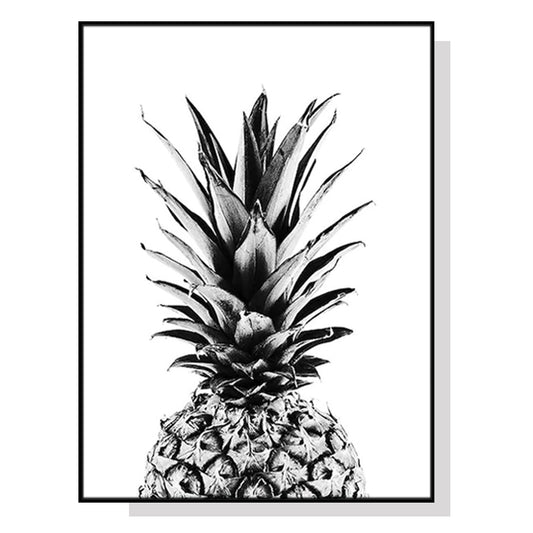 Wall Art 50cmx70cm Pineapple Black Frame Canvas