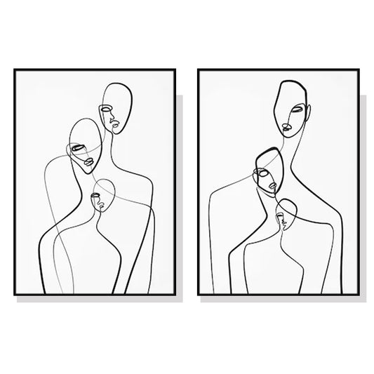 Wall Art 50cmx70cm Abstract Figures 2 Sets Black Frame Canvas