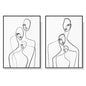 Wall Art 60cmx90cm Abstract Figures 2 Sets Black Frame Canvas