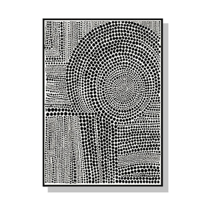 Wall Art 90cmx135cm Clustered Dots B Black Frame Canvas