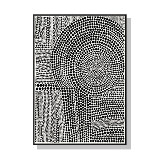 Wall Art 60cmx90cm Clustered Dots B Black Frame Canvas