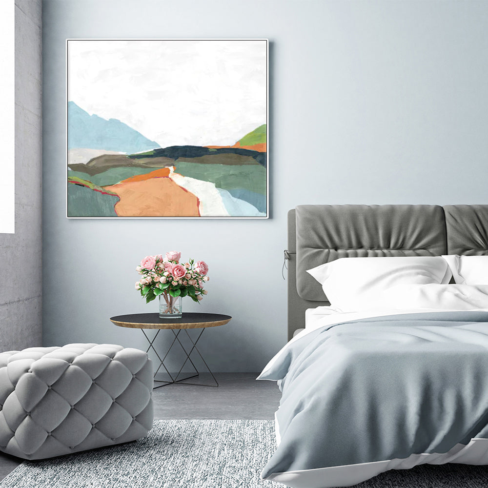 Wall Art 50cmx50cm April Morning White Frame Canvas