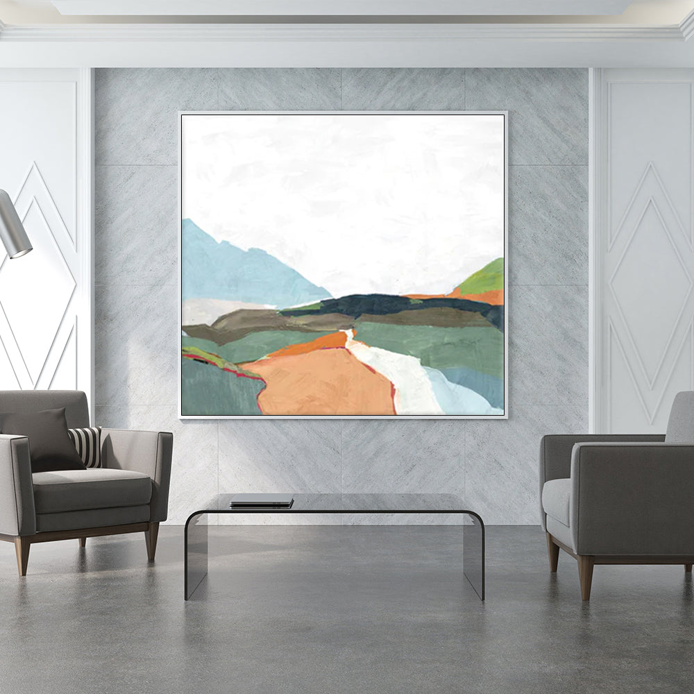 Wall Art 50cmx50cm April Morning White Frame Canvas