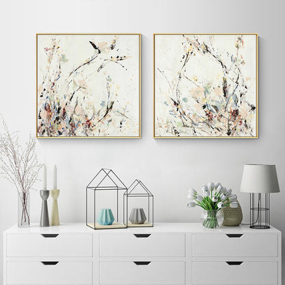 Wall Art 70cmx70cm Afternoon Walk 2 Sets Gold Frame Canvas