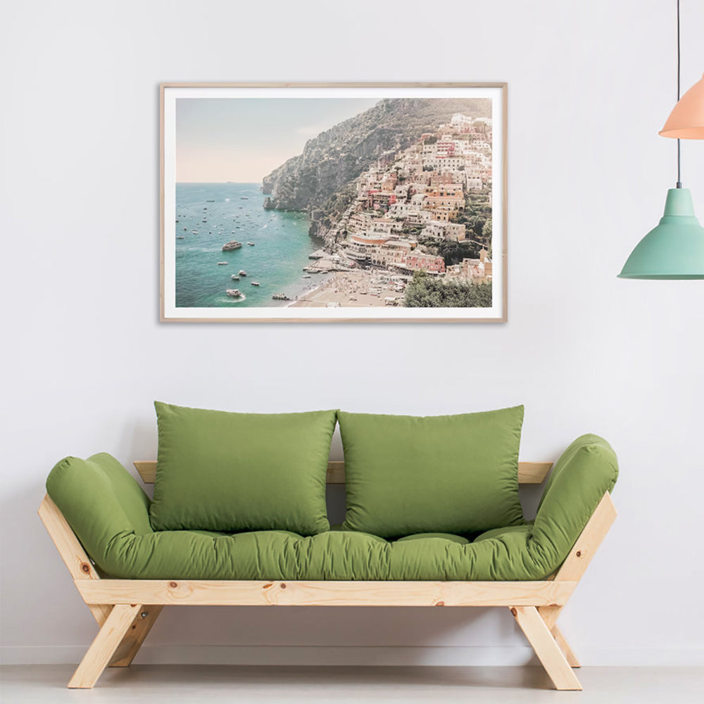 Wall Art 50cmx70cm Italy Amalfi Coast Wood Frame Canvas