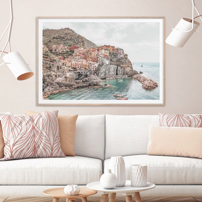 Wall Art 80cmx120cm Italy Cinque Terre Wood Frame Canvas