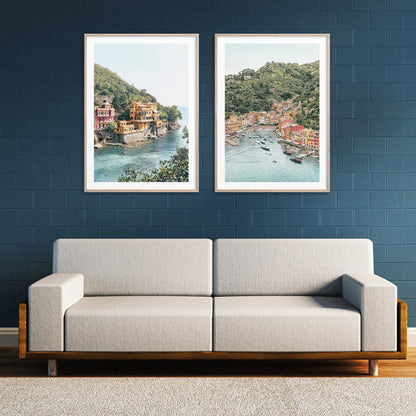 Wall Art 90cmx135cm Italy Coast 2 Sets Wood Frame Canvas