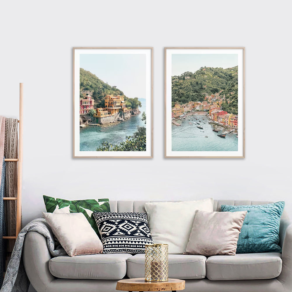 Wall Art 100cmx150cm Italy Coast 2 Sets Wood Frame Canvas