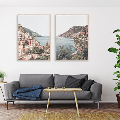 Wall Art 50cmx70cm Italy Positano 2 Sets Wood Frame Canvas