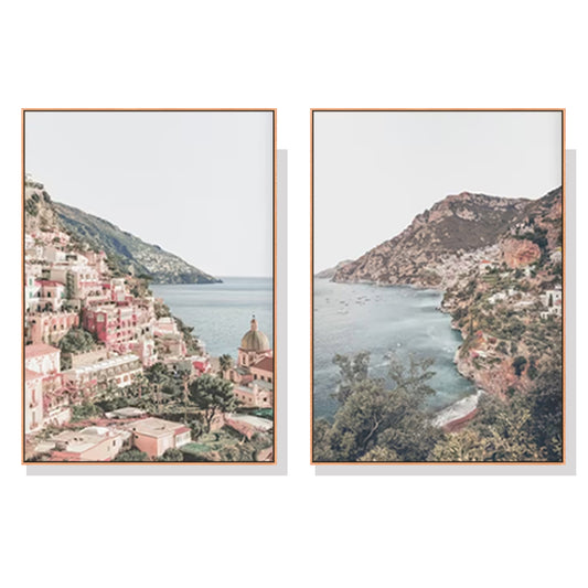 Wall Art 40cmx60cm Italy Positano 2 Sets Wood Frame Canvas