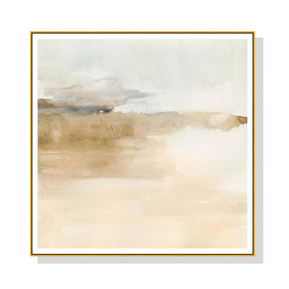 Wall Art 100cmx100cm Atmospheric Edge II Gold Frame Canvas