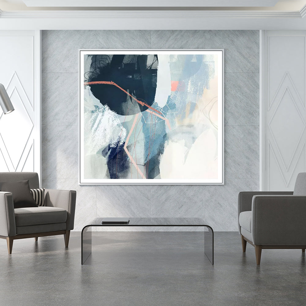 Wall Art 40cmx40cm Luz II White Frame Canvas