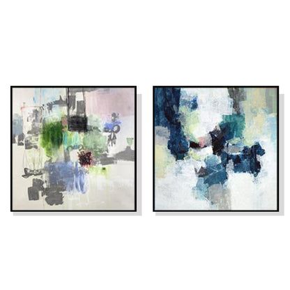 Wall Art 70cmx70cm Blue Crushers 2 Sets Black Frame Canvas