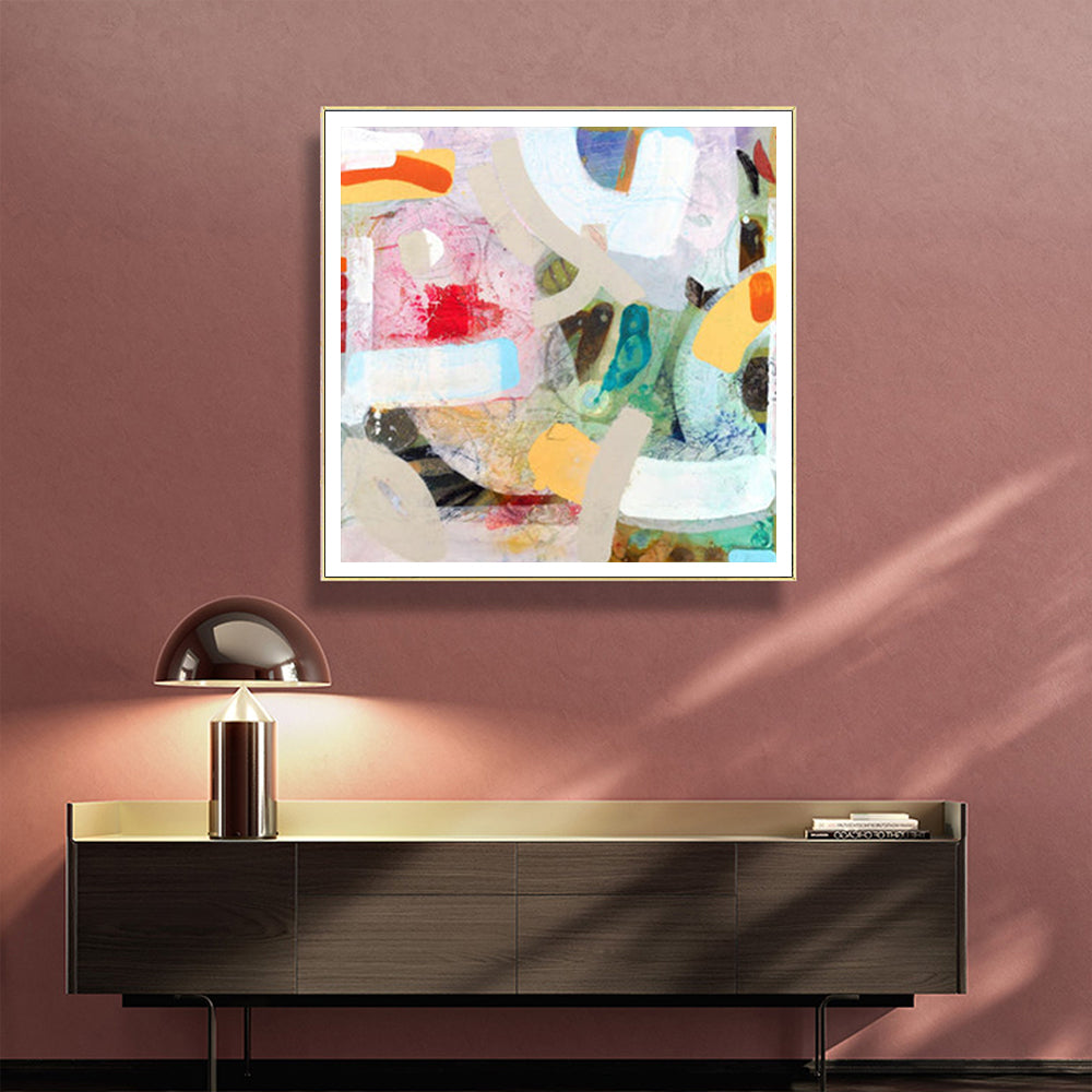 Wall Art 100cmx100cm Changed My Mind IV by Aleah Koury Gold Frame Canvas