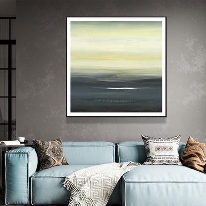 Wall Art 40cmx40cm Land of Serenity Black Frame Canvas