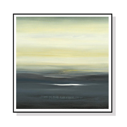 Wall Art 90cmx90cm Land of Serenity Black Frame Canvas