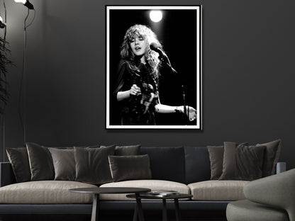 Wall Art 90cmx135cm Young Stevie Nicks in Concert Poster, Black Frame Canvas