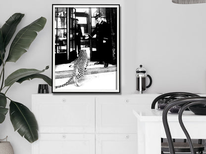 Wall Art 70cmx100cm Luxury Brand Leopard Jewelry Shop Poster, Black Frame Canvas