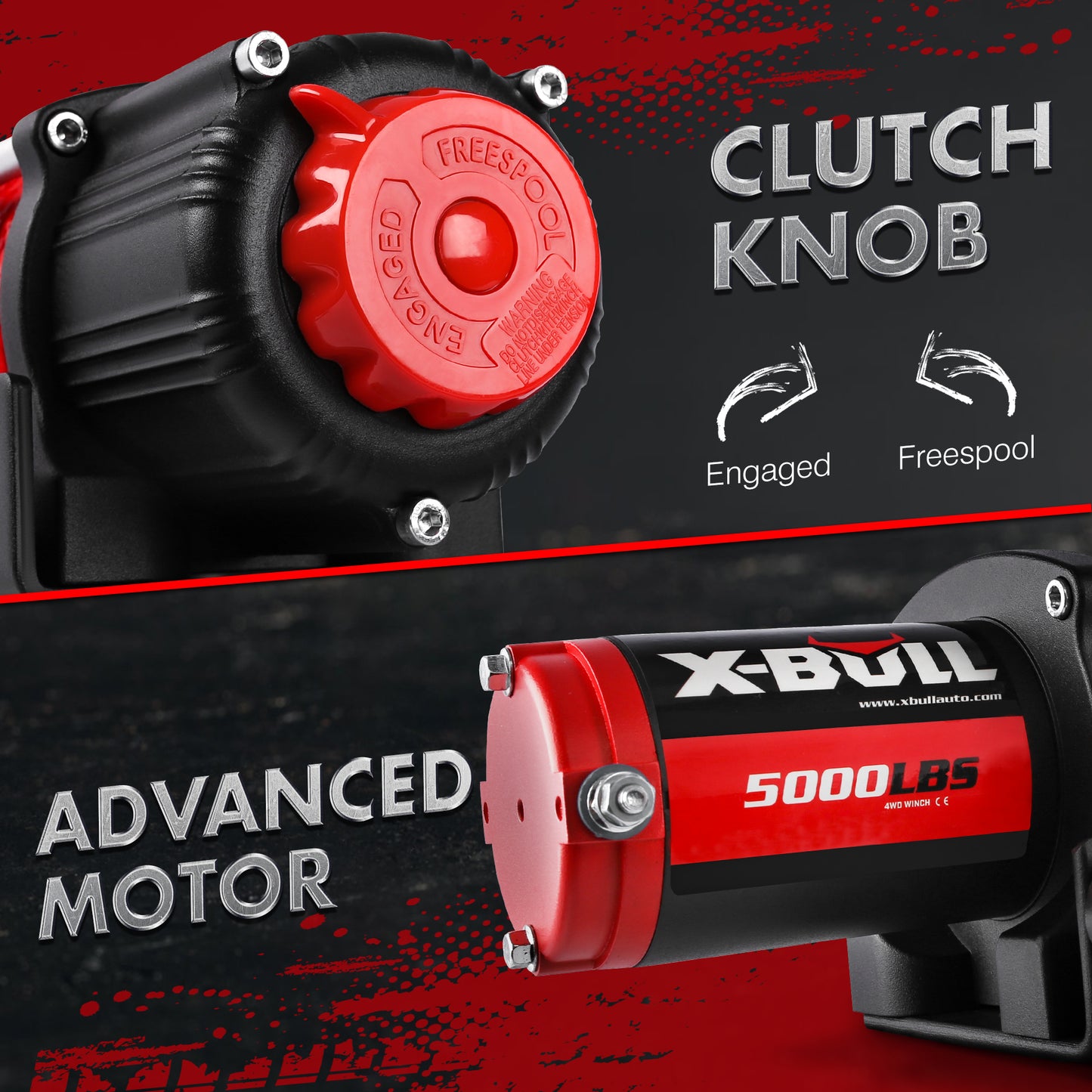 X-BULL Electric Winch 5000LBS 12V 15.2M Synthetic Rope Wireless ATV UTV 4WD Boat