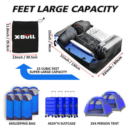 X-BULL Waterproof Car Roof Top Rack Carrier ravel Cargo Luggage Cube Bag Trave 425L