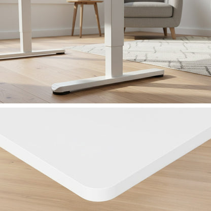 FORTIA Sit To Stand Standing Desk, 120x60cm, 72-118cm Electric Height Adjustable, White