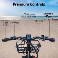 VALK Electric Fat Tyre Tricycle, 500W, Throttle, Hydraulic Disc Brakes, Alloy Frame, Suspension, Black