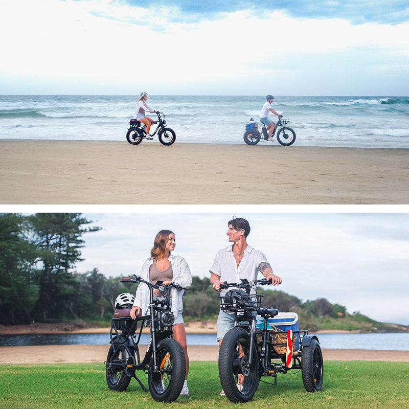 VALK Electric Fat Tyre Tricycle, 500W, Throttle, Hydraulic Disc Brakes, Alloy Frame, Suspension, Black