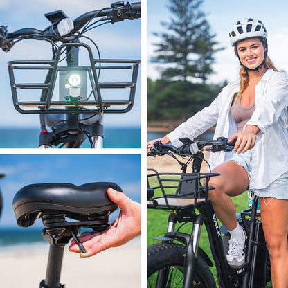 VALK Electric Fat Tyre Tricycle, 500W, Throttle, Hydraulic Disc Brakes, Alloy Frame, Suspension, Black