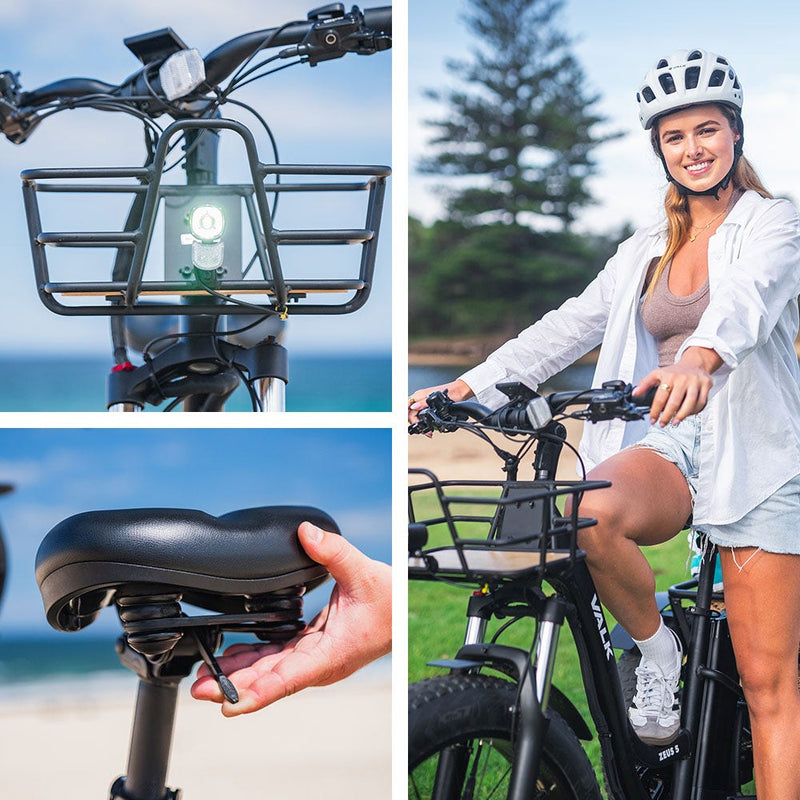 VALK Electric Fat Tyre Tricycle, 500W, Throttle, Hydraulic Disc Brakes, Alloy Frame, Suspension, Black