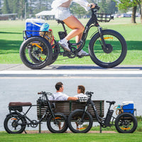 VALK Electric Fat Tyre Tricycle, 500W, Throttle, Hydraulic Disc Brakes, Alloy Frame, Suspension, Black