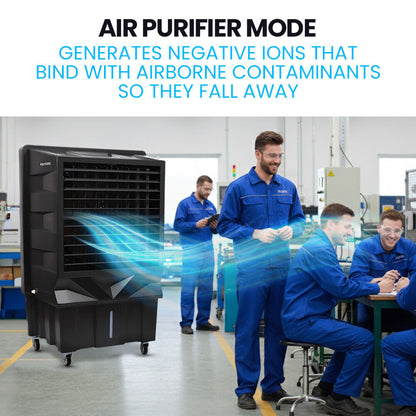 POLYCOOL 130L 750W Evaporative Air Cooler, Commercial Industrial Grade, Remote Control, Purifier, Fan