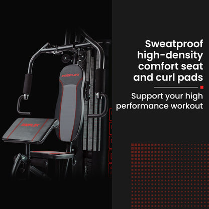 PROFLEX Multi-Station Compact Home Gym Set, 150lbs Weight Plates- M8000