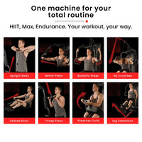 PROFLEX Multi-Station Compact Home Gym Set, 150lbs Weight Plates- M8000