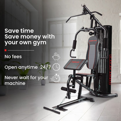 PROFLEX Multi-Station Compact Home Gym Set, 150lbs Weight Plates- M8000