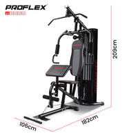 PROFLEX Multi-Station Compact Home Gym Set, 150lbs Weight Plates- M8000