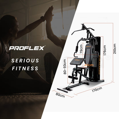 PROFLEX Multi-Station Home Gym Set with 98lbs Weight Plates- M8000