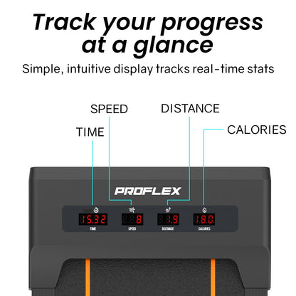 PROFLEX Electric Walking Pad Under Desk Treadmill, Remote Control, Compact Foldable Size, Tablet Holder, LCD Display, Walk or Light Jog