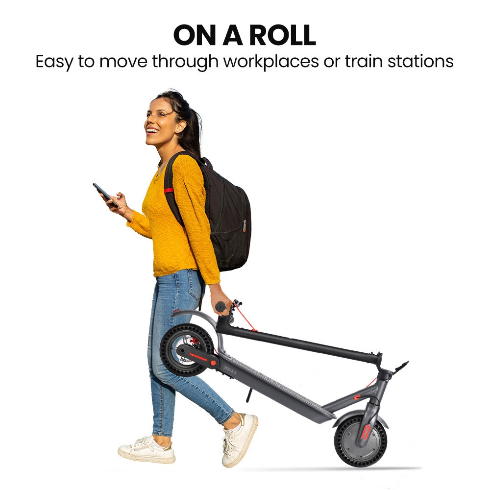 ALPHA Urban 8 Electric Scooter, Suspension, 25km Range, 8.5-Inch Wheels, Brushless Motor, Motorised Commuter eScooter for Adults, Grey