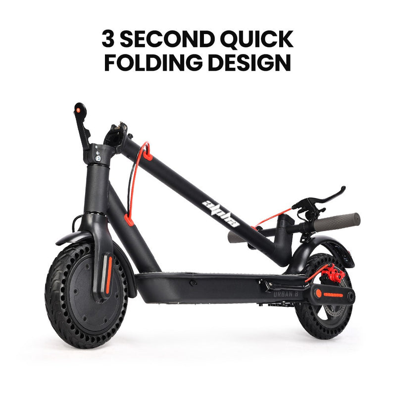 ALPHA Urban 8 Electric Scooter, Suspension, 25km Range, 8.5-Inch Wheels, Brushless Motor, Motorised Commuter eScooter for Adults, Black