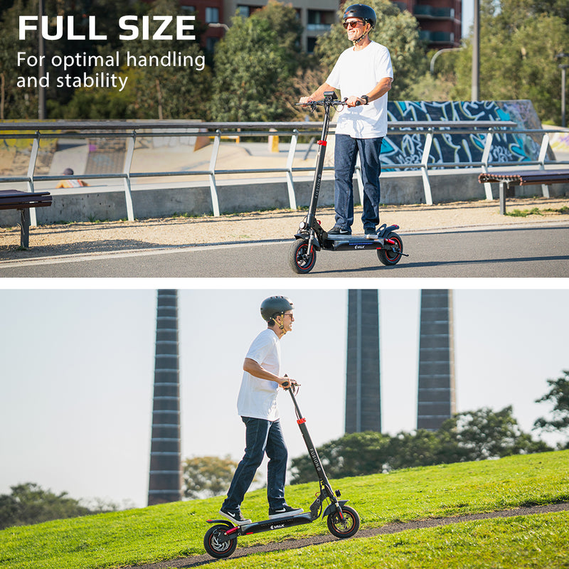 VALK Fusion 5 Electric Scooter, 500W 48V 13Ah Lithium 50km Range 40km/h Quad Shocks 10 inch Tyres