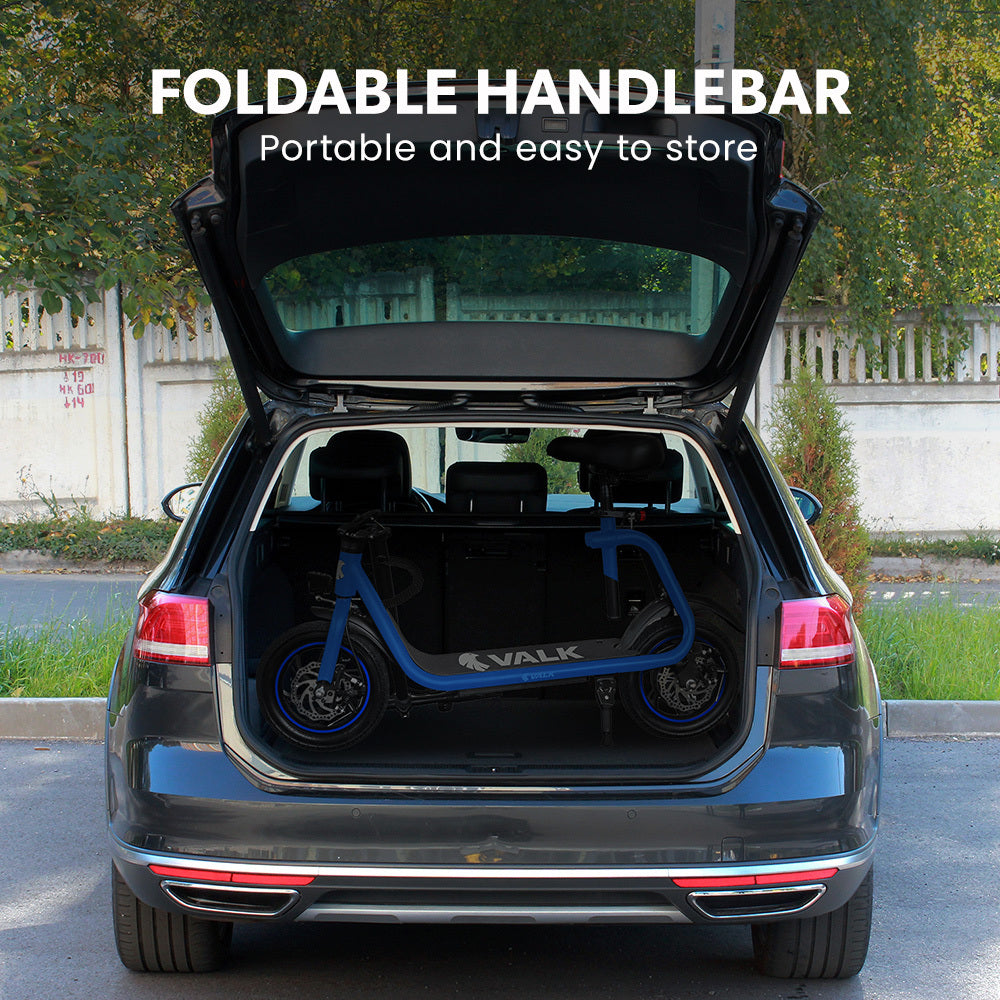 VALK Electric Scooter with Seat, Disc brakes, 12" Tyres, AU Compliant, for Adults, Teens, Commuter, Blue