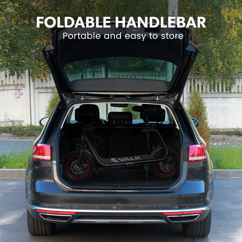 VALK Electric Scooter with Seat, Disc brakes, 12" Tyres, AU Compliant, for Adults, Teens, Commuter, Black