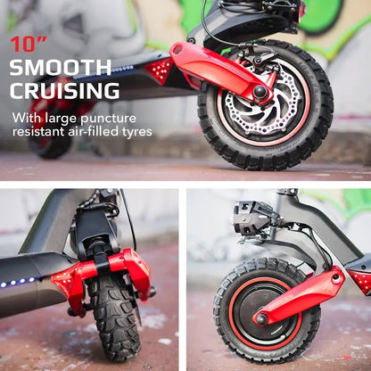 VALK Primal 9 Dual Motor Electric Scooter, 1600W, AU Compliant, for Extreme Hill Climbing, Black/Red
