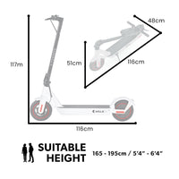 Valk Synergy 7 MkII Electric Scooter 500W 15Ah, Motorised eScooter for Adults, White