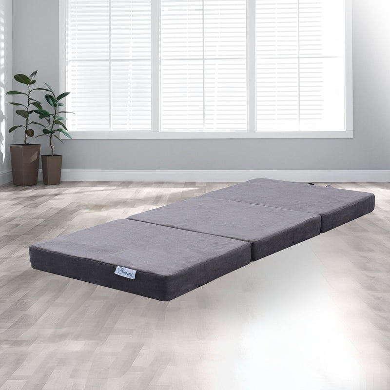 GOMINIMO 3 Fold Folding Mattress Double Light Grey